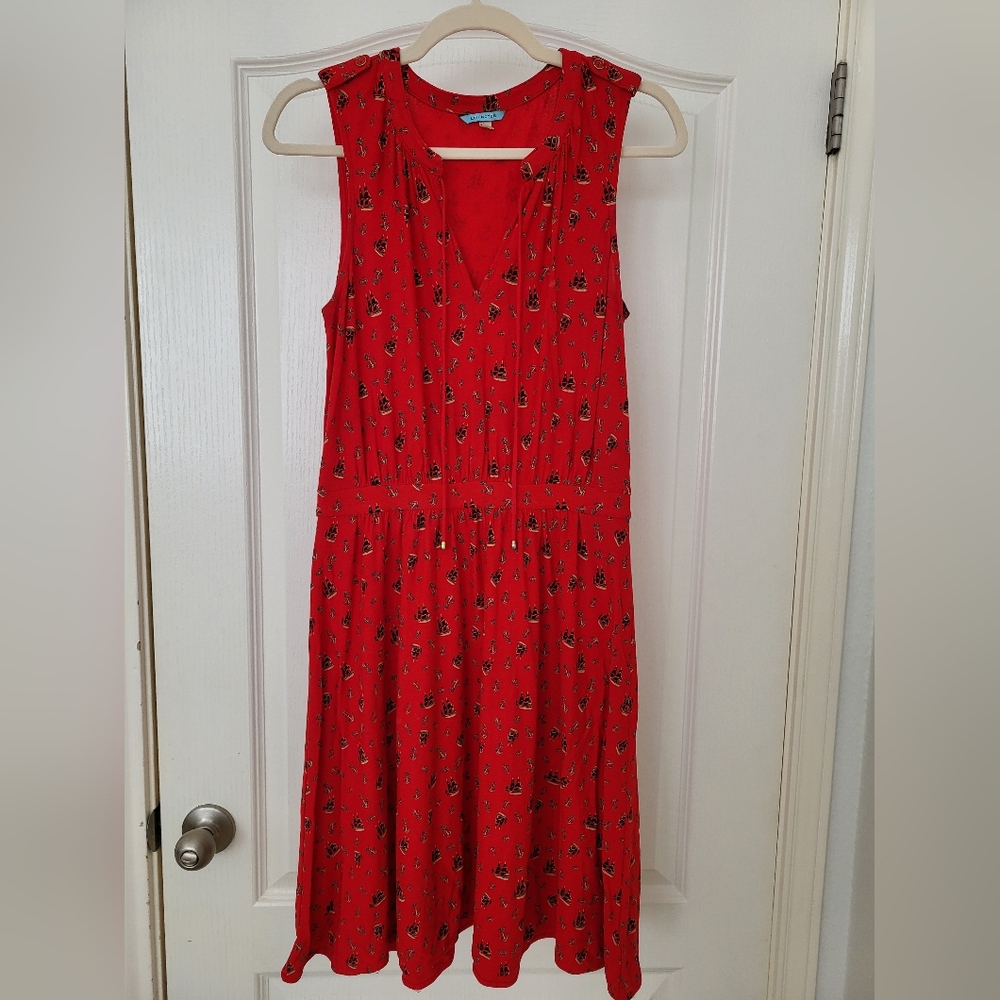 Anthropologie red dress with boats